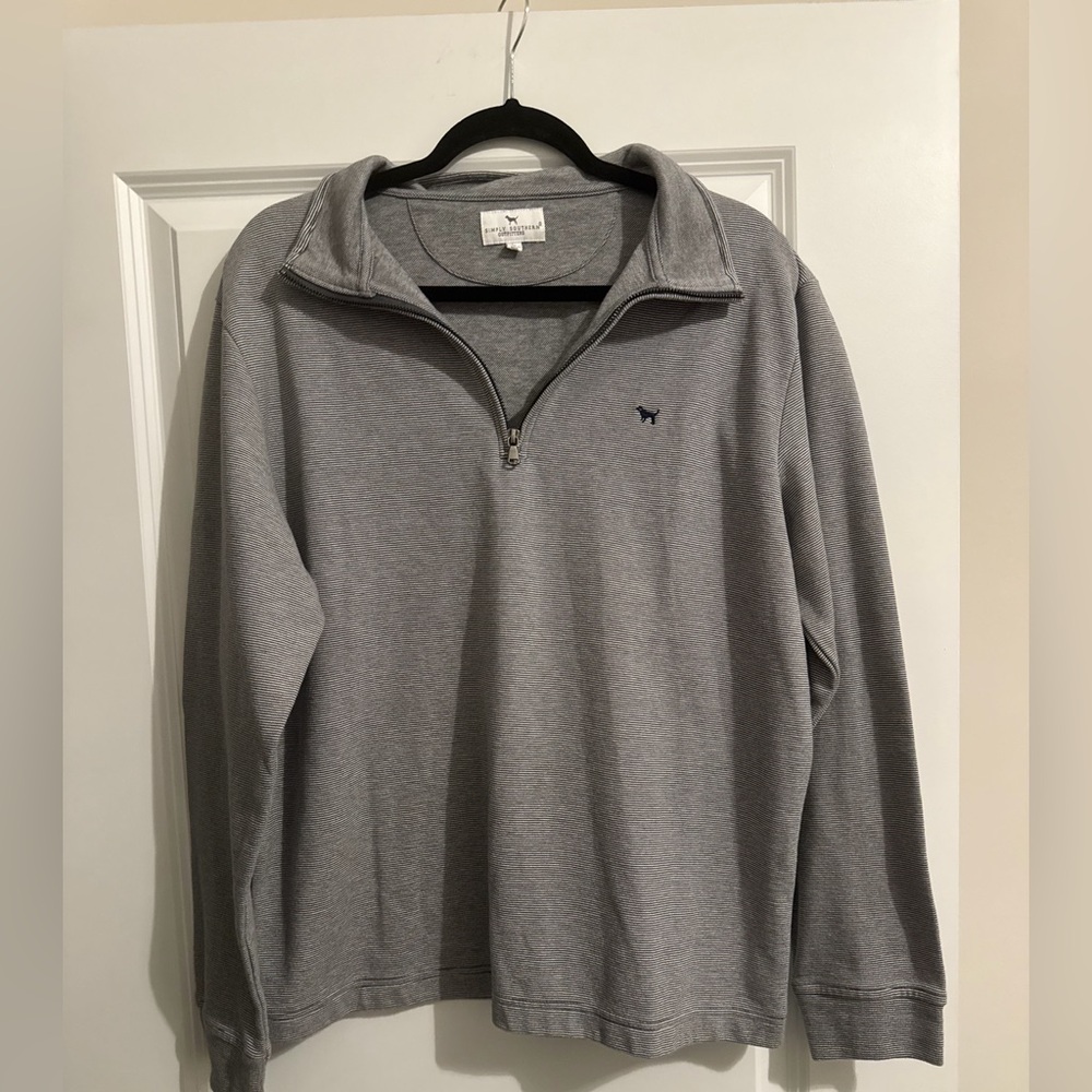 Simply Southern Men's Gray Quarter-Zip Pullover Sweater